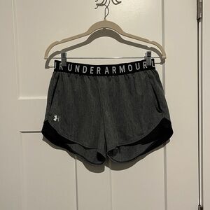 Under Armour Women's Black and Gray Athletic Shorts